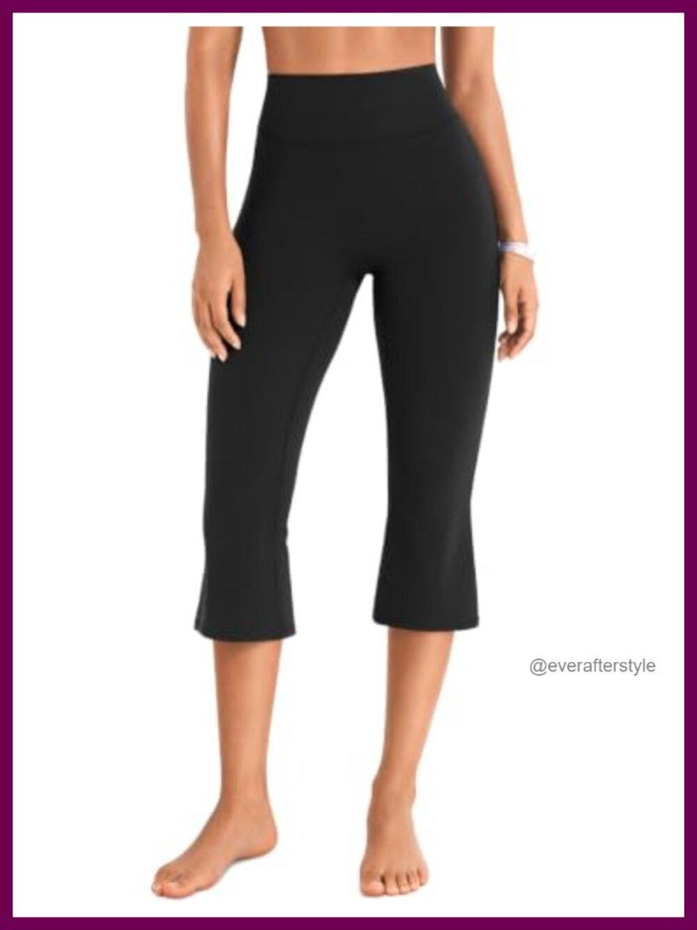 High Waist Capri Yoga Pants with Flare Leg and Scrunch Booty Lift